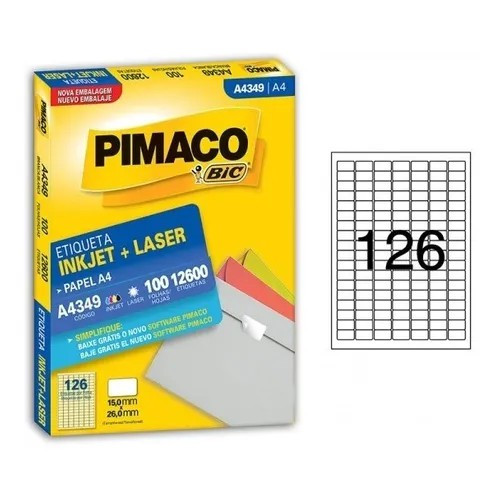 ETIQUETA A4349 100FLS 15X26 PI