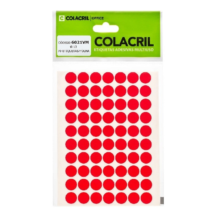 ETIQUETA TP13VERMELHA COLACRIL