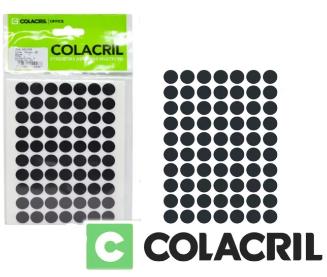 ETIQUETA TP13 PRETA COLACRIL P