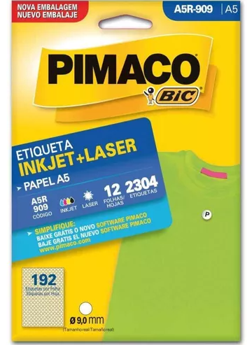 ETIQUETA A5R 909 12FLS PIMACO