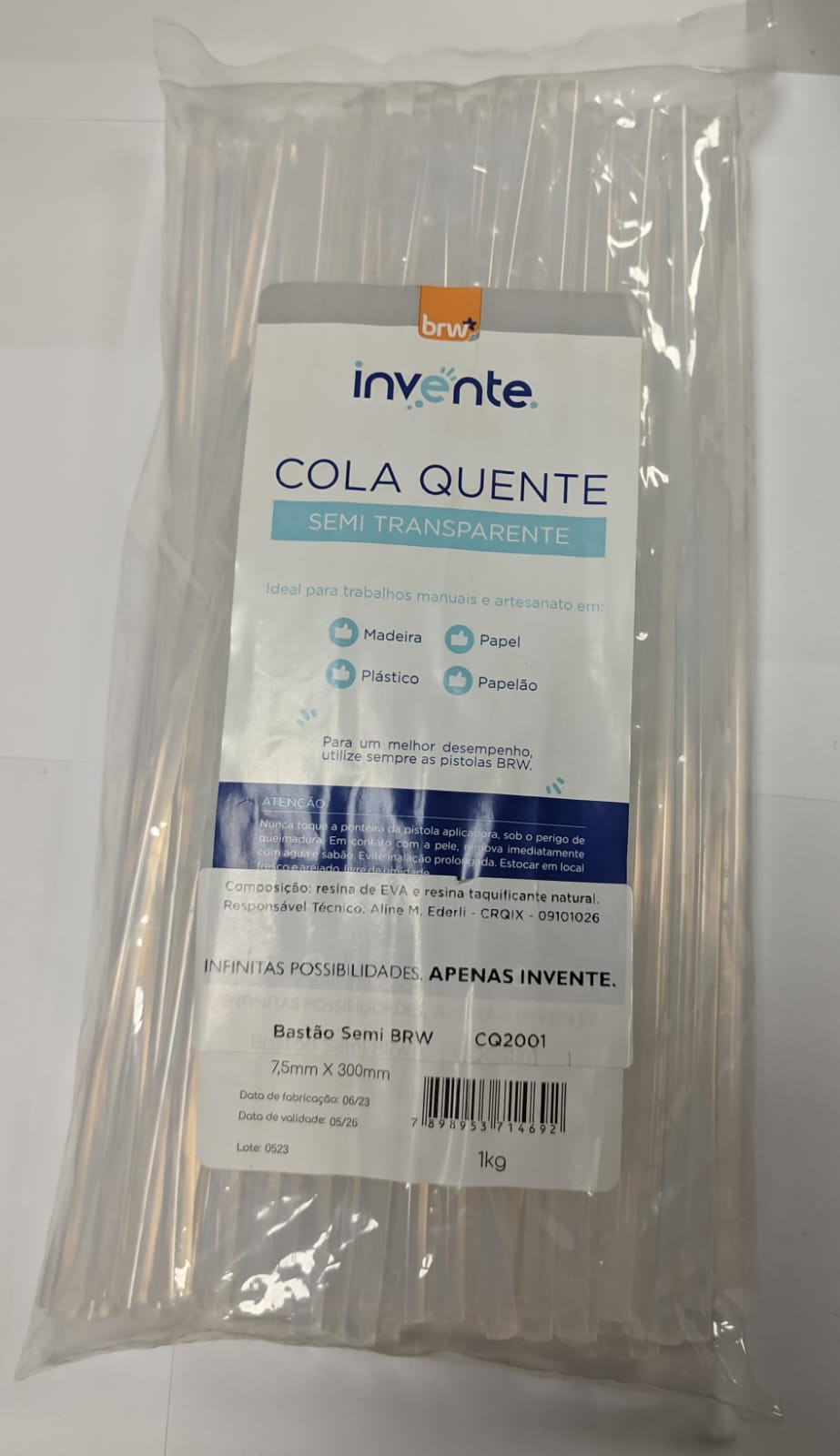 REFIL COLA QUENTE FINA PCT 1KG