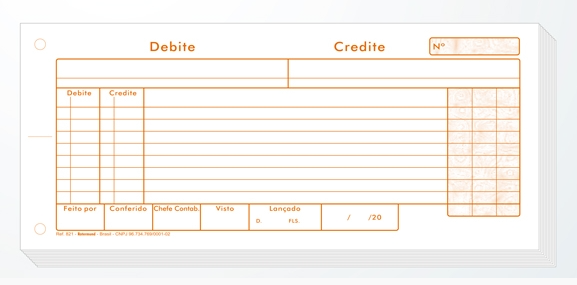 SLIP DEBITO / CREDITO LARANJA