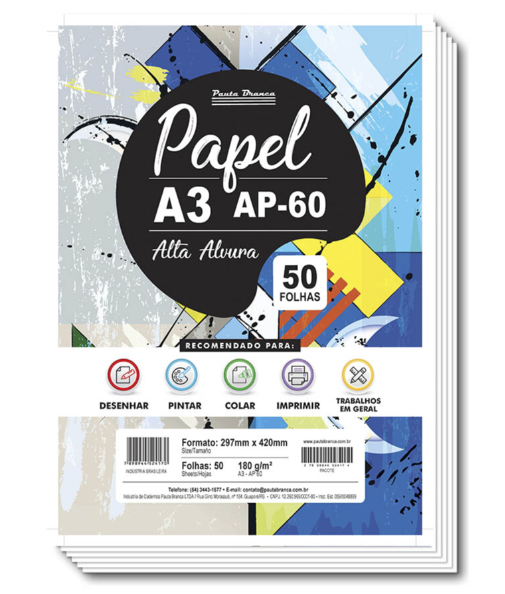 PAPEL A3 SULFITE 180GR C/50FLS