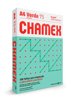 PAPEL A4 75GR CHAMEX VERDE 500