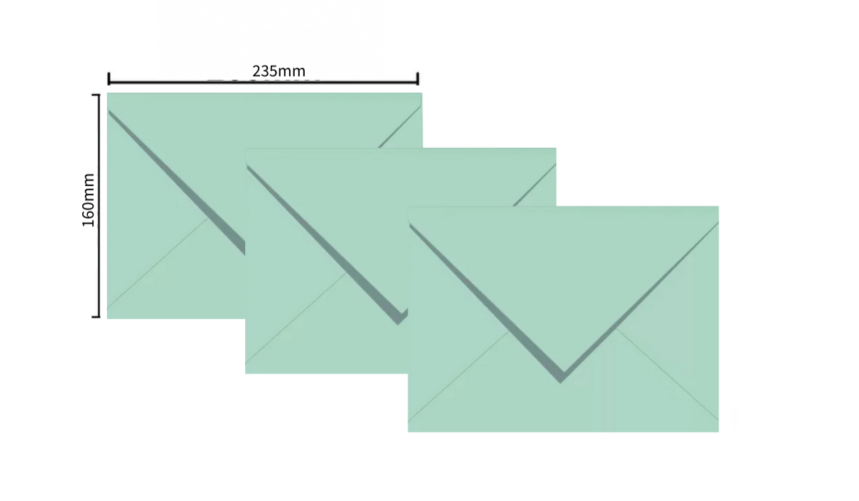 ENVELOPE 160X235 VERDE AGUA (