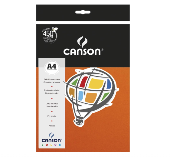PAPEL A4 CANSON 180GR SALMAO 1