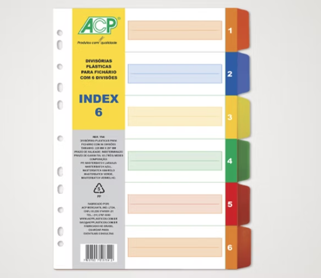 DIVISORIA P/ FICHARIO C/6 DIVI