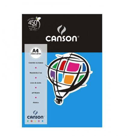 PAPEL A4 CANSON 180GR AZUL TUR