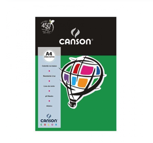 PAPEL A4 CANSON 180GR VERDE ES