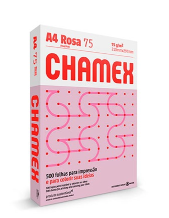 PAPEL A4 75GR CHAMEX ROSA 500F