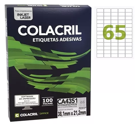 ETIQUETA A4351 100FLS 21,2X38,