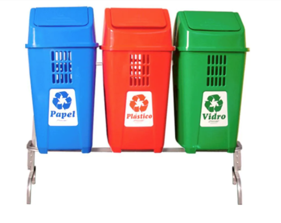 SUPORTE P/ 3 LIXEIRA SELETIVA