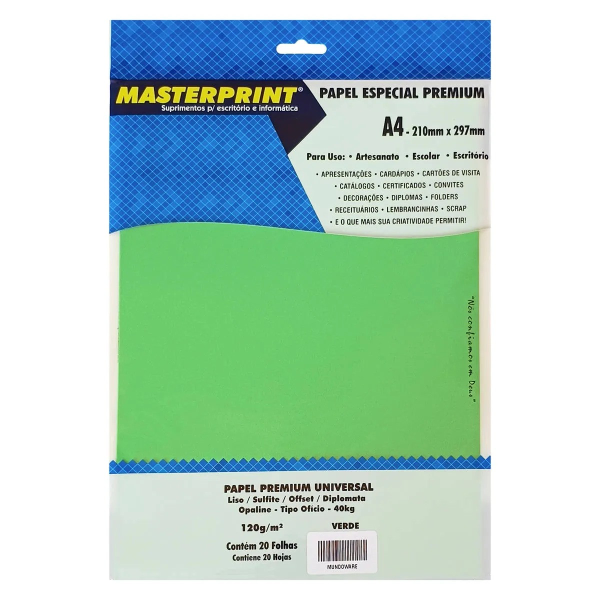 PAPEL A4 120GR VERGE (VERDE) 2