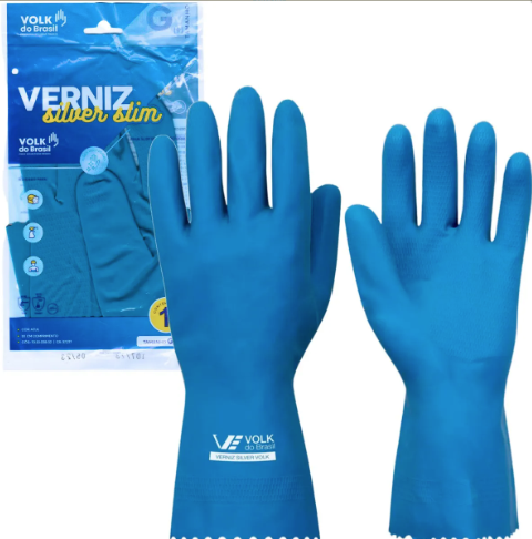 LUVA DE BORRACHA VERNIZ SILVER