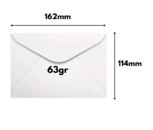 ENVELOPE BRANCO 114X162MM 75GR
