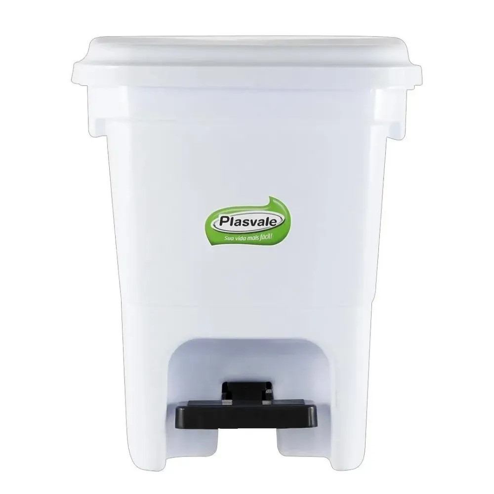 LIXEIRA C/PEDAL 15L BRANCA PLA